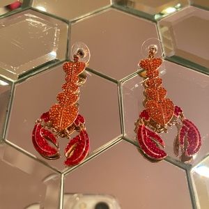 Kate Spade statement earrings. Love Lobsters